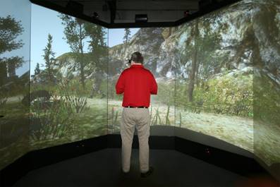 Projector based immersive virtual reality training environment