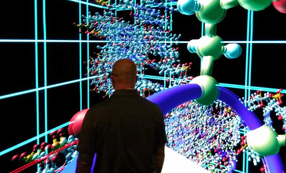 3D Molecules on a direct view LED video wall